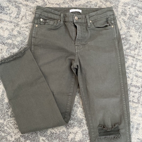 7 For All Mankind Denim - 7 for ALL MANKIND MILITARY GREEN DENIM JEANS SZ 27 like new